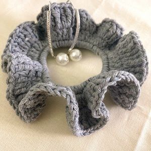 Handmade cotton crochet scrunch